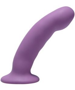 Curved Purple Silicone Strap On Harness Dildo
