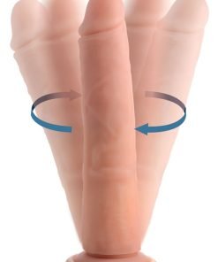 Vibrating and Rotating Remote Control Silicone Dildo - 8 Inch